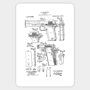 1911 Pistol Takedown Patent (black) Sticker